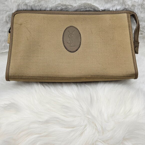 YSL  Beige PVC Makeup Clutch - Picture 6 of 17